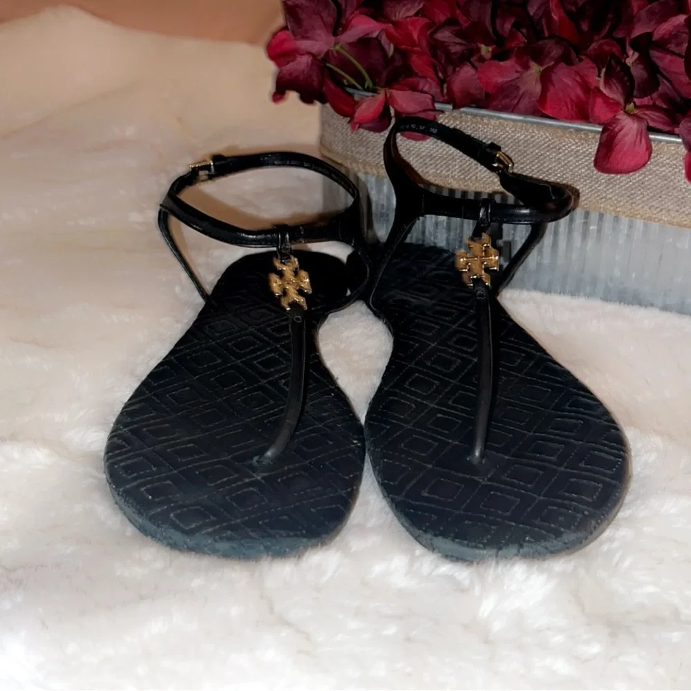 TORY BURCH Marion Quilted Leather T-Strap Sandals